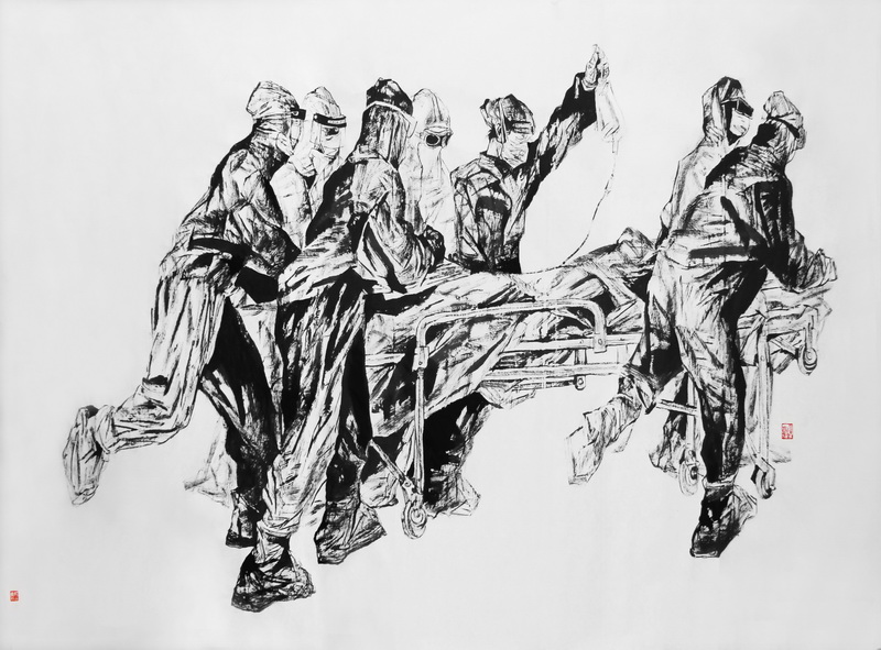 殷會利教授創(chuàng)作《戰(zhàn)＂疫＂》謳歌戰(zhàn)斗在疫區(qū)前線的最美中國人